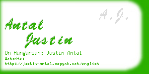 antal justin business card